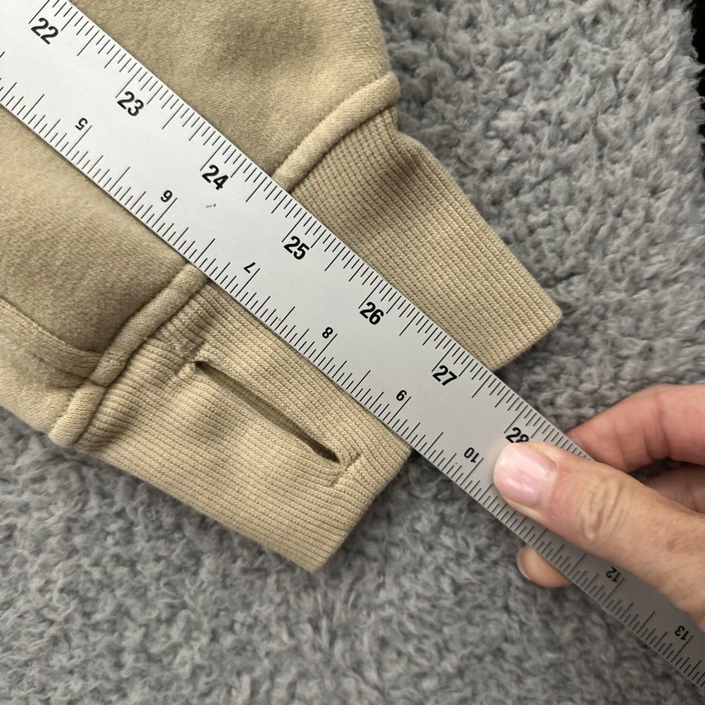 Lululemon Scuba Oversized Funnel Neck Half Zip Sweatshirt Trench Tan Women's M/L